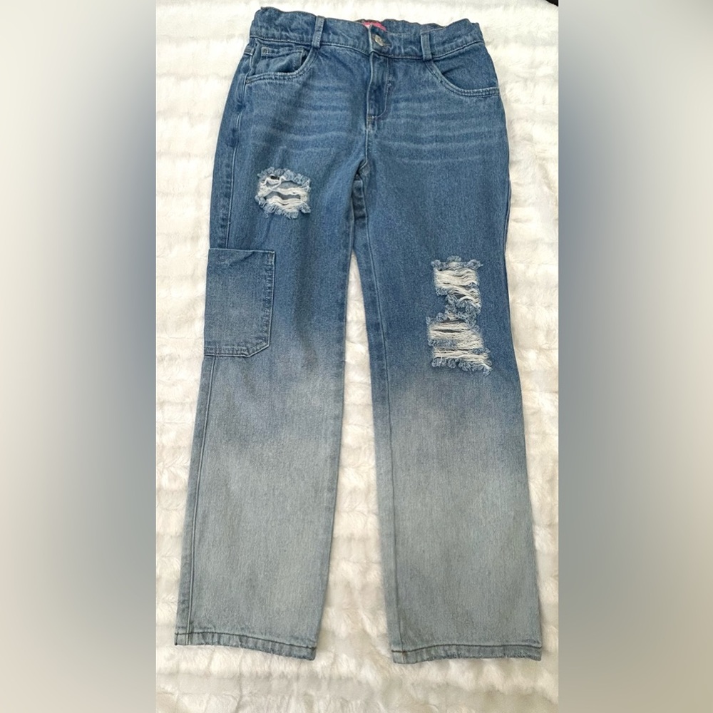 Girls Blue Distressed Jeans